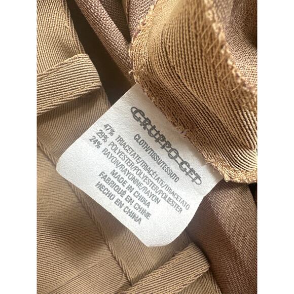 Vintage Emanuel Ungaro Gold Tan Camel Crepe Trousers Pants 10 44 - Picture 6 of 6
